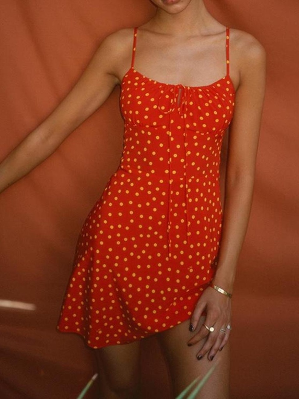 Réalisation Par Inez Dress Rossa Red Polka Dot M